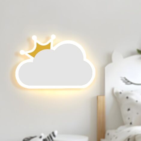 Applique Murale LED 12W Forme de Nuage Tricolore - 220V Blanc Chambre Enfant Éclairage Moderne (1/5)