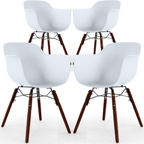 Sedie da Pranzo - Design Scandinavo - Gambe in Legno Scuro - Set di 4 - Nordika (1/5)