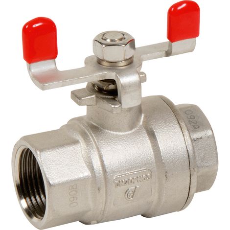 Vanne à sphère INOX manette papillon PN63 - Femelle 3/4" (20/27) - Sferaco (1/3)