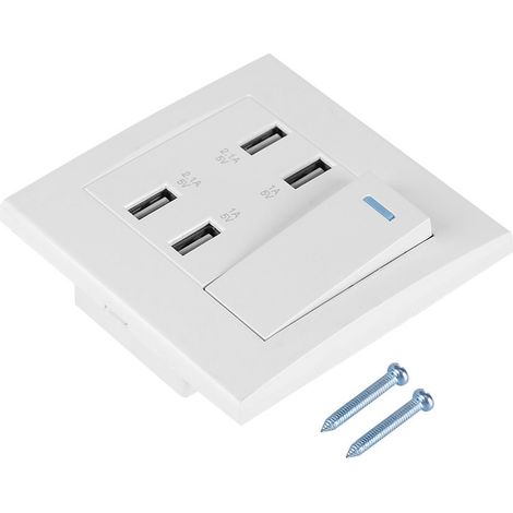 Prise murale USB, prise d'alimentation murale USB Prise murale 4 ports (220250V) (1/5)