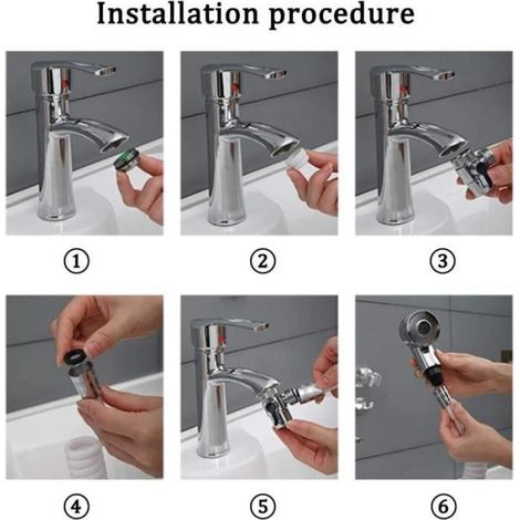 Pomme de Douche à Main kit de douchette élastique Ensemble Pommeau Douche pour Lavabo Ensemble de pulvérisateur de robinet (1/4)