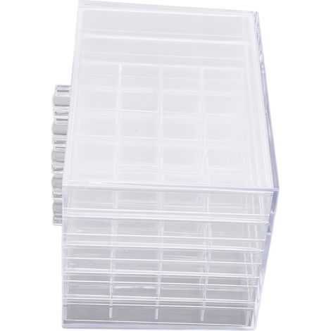 Aufbewahrungsbox für Nagelkunst-Ornamente, 5-lagig, transparent, mit praktischer Sortierung, für Zuhause und Schlafzimmer (1/5)