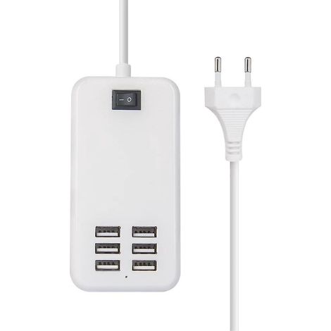 hub Usb Aliment, Aluminium Hub Multiprise Usb 6 Ports Avec Alimentation Externe 5v/2a Hub Usb Multiport,... (1/5)