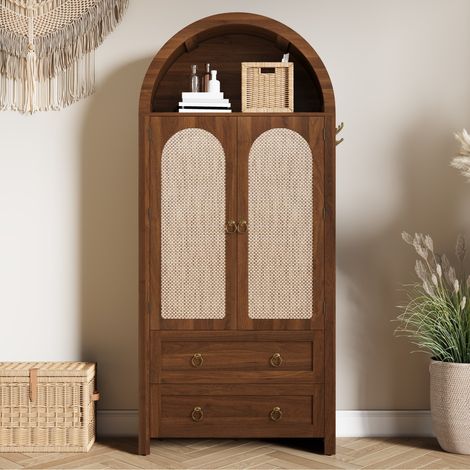 mobile credenza 80x40x180 con cassetti vintage noce OKMYHOME (1/5)