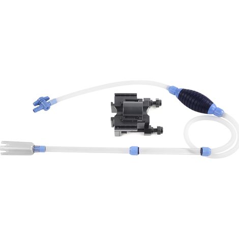 1 kit nettoyeur de gravier aquarium, pompe à eau manuelle, longueur 213 cm, fixation clip intégrée, pour changement d'eau (1/5)