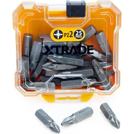 XTrade 25mm Screwdriver Bits, 25 Piece, S2 Steel (1/2)