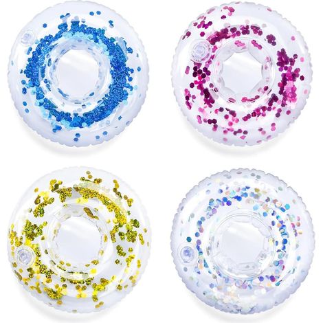 Porte-Gobelets Piscine Gonflables, Porte-Boissons Flottants, Lot de 6 Bouées porte-verre pour pool party, plage, spa et baignoire, accessoires d’été pour enfants et adultes (1/5)