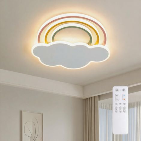 Plafonnier dimmable LED avec télécommande moderne enfant veilleuse - 40W 40cm 3000K-6500K formes nuages et d'arcs-en-ciel - Salon Chambre d'Enfant (1/5)