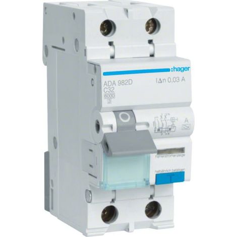 Disjoncteur différentiel Hager ada982d 32 A 30 mA