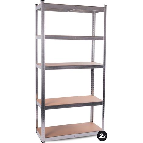 Aga 2x Scaffale in metallo 180x90x40 cm 5 ripiani (1/5)