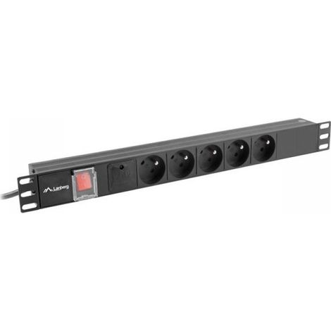 LANBERG RACK PDU POWER STRIP 19" 1U 16A 5X 230V PL 2M BLACK