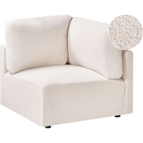 Corner Module Off-White Boucle Upholstery 1-Seat Sofa Section Modern Style Living Room MESNALI (1/5)