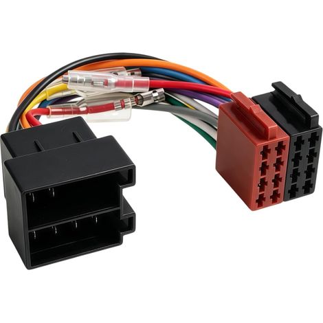 1 Pièces Adaptateur Iso 16 Broches pour Autoradio, Câble Radio Voiture Rallonge Pratique, Prise Mâle Vers Femelle Iso 16 Broches, Borne 15 Adaptable, Faisceau Câblage pour Autoradios Accessoires (1/5)