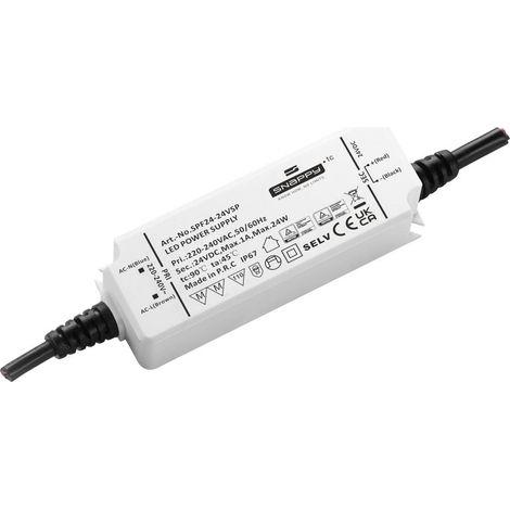 Dehner Elektronik SPF 24-12VSP Trasformatore per LED, Driver per LED Tensione costante 24 W 2 A 12 V adatto per mobili,