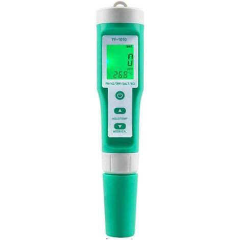 Testeur numérique de l\'eau-10 en 1-test de qualité de l\'eau-Compensation automatique de température-PH/EC/TDS/ORP/H2-Vert