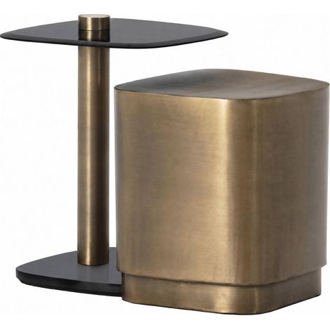 Duo de table d'appoint laiton vieilli noir - laiton vieilli et noir (1/5)