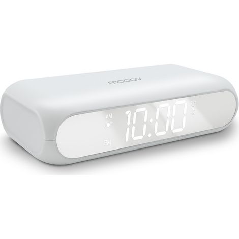 Réveil miroir avec chargeur induction 10W - blanc (1/5)