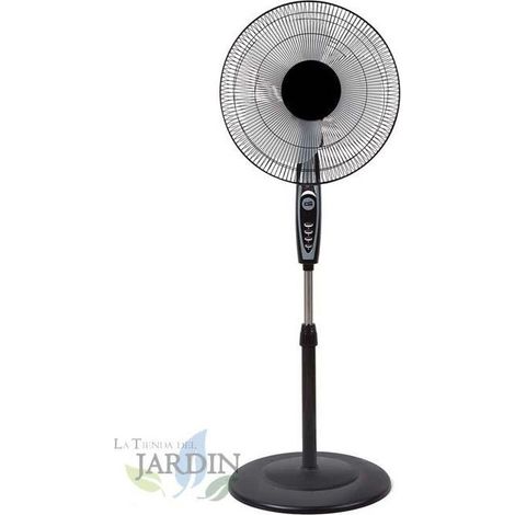 Ventilador de Pie Oscilante SF0148 50W - Aspas 40 cm, Altura Regulable, 3 Niveles de Ventilación, Negro