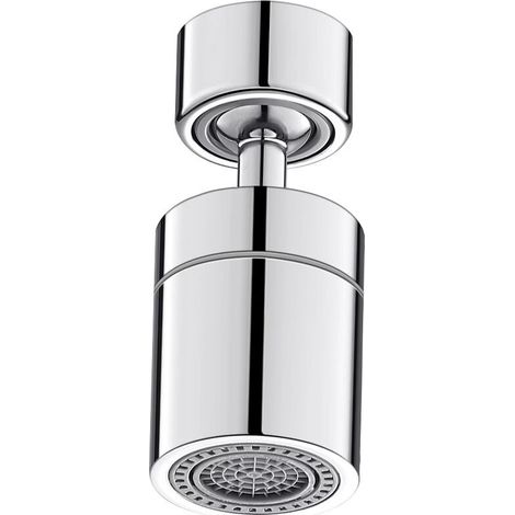Vientiane Double Ball Solid Brass Faucet Aerator 24mm Inner Teeth, 360 Degree Rotatable Dual Function Wide Angle Aerator (Silver) (1/5)