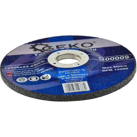 Disque à tronçonner les métaux 125x6x22,23 geko (5/25/100/200) (1/4)