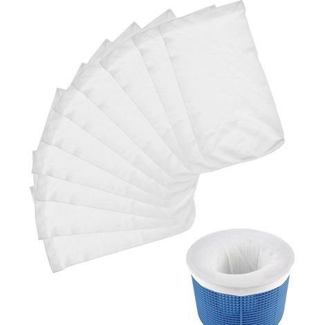 Filtre Skimmer Piscine Lot de 10, Préfiltre Panier Nylon Élastique Haute Résistance, Protège Pompe (1/5)