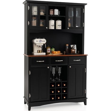 Kitchen Storage Cabinet Freestanding Buffet Cupboard Sideboard Adjustable Shelf (1/5)