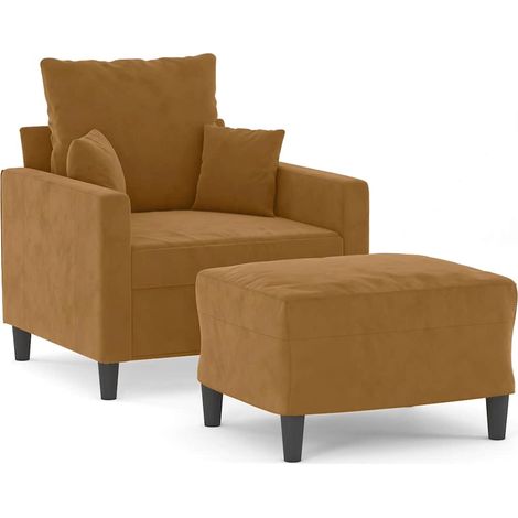Maison Exclusive - Sessel mit Hocker Braun 60 cm Samt