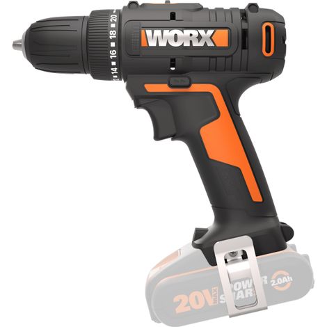 Worx WX100.9 taladro inalámbrico negro compacto 20V (1/5)