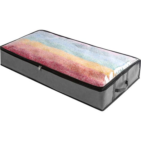 Sac De Rangement Sous Lit - 100 L - Fermeture Éclair Métallique - Poignées Renforcées En Forme De H - Tissu Résistant Aux Déchirures - 1 Pièce (1/5)