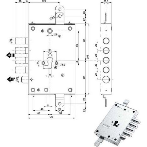 Serrure Sic.Triplice Dx 89857 Mottura