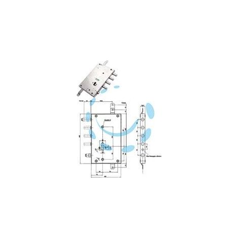 SERRATURA TRIPLICE APPLICARE SERRABLINDA CON SCROCCO CILINDRO EU 85461 - mm.70 DX (85461D)