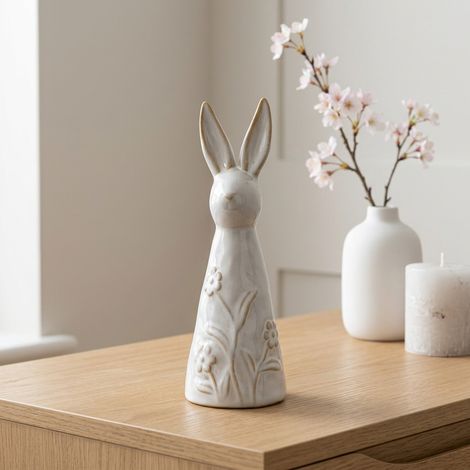 Decorative Standing Floral Rabbit Ornament (1/2)