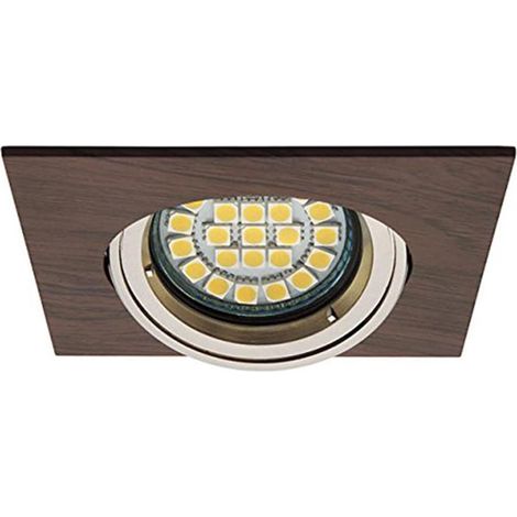 Incasso per faretto orientabile in metallo wengé e acciaio satinato luce illuminazione portafaretto (1/2)