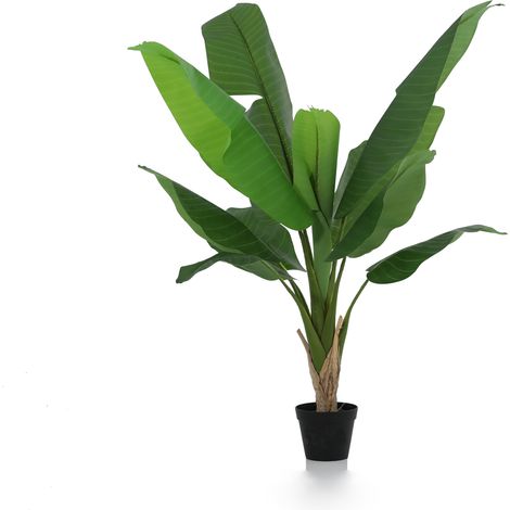 Bananier Artificiel Musa Plante Verte Décorative pour Intérieur 120 cm - PANGIVO