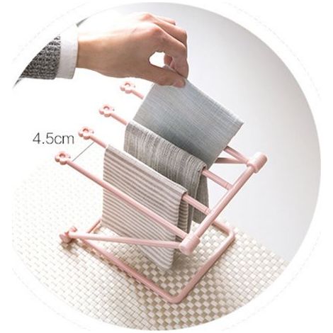 Faltbarer Waschlappenhalter, vertikaler Küchenhandtuchhalter, grau, Wandhalterung (1/5)