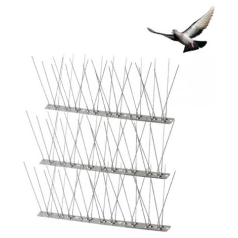 (3 Pièces) Pic Anti Pigeon en Acier Inoxydable 1 Mètres Anti Oiseaux pour Effrayer Corbeaux, Moineaux, Chats, des Animaux (1/5)