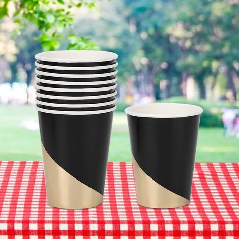 Lot de 8 gobelets en papier jetables de 270 ml pour fêtes d'anniversaire, mariages et usage domestique (1/5)