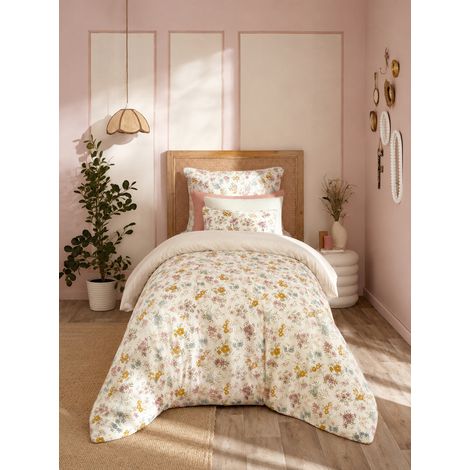 Housse de Couette Réversible 140 x 200 cm Double Gaze de Coton 125 g/m² Ava Pampa (1/5)