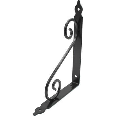Wall Shelf Brackets Wall Shelf Brackets 190 x 140 mm Wrought Iron Metal Bracket Black Bracket Fixing for Wall Decoration Wall Shelf Kitchen Shelf (1/5)