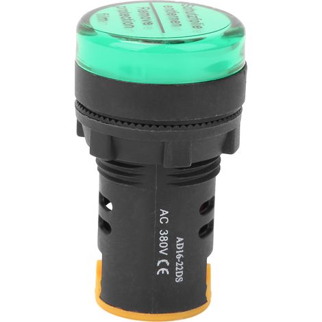 Lot de 10 voyants lumineux d'alimentation LED BERM, boîtier en polycarbonate ignifugé, diamètre 22 mm, 380 V, AD16-22D/S, vert (1/5)