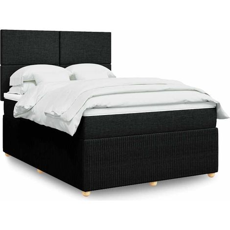 Boxspringbett mit Matratze Schwarz 160x200 cm Stoff