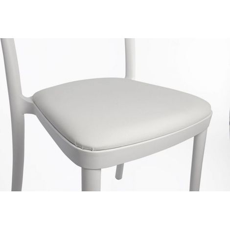 Cuscino Ecopelle Nabuk Bianco per Sedia in Polipropilene Saretina (1/5)