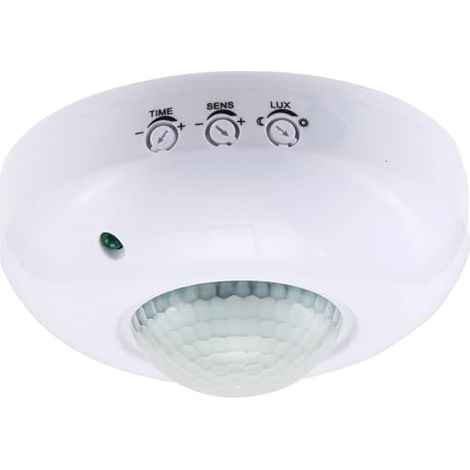 Capteur de présence à Montage au Plafond,Interrupteur à détecteur de Mouvement PIR 220-240V,Interrupteur de lumière à détecteur de Mouvement Haute sensibilité,Plage de détection 6m à 360° (1/5)