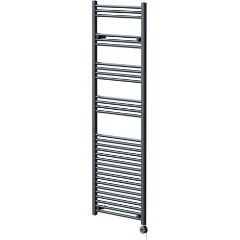 Pizarro Anthracite 1800mm x 600mm Straight Digital Thermostatic Electric Heated Towel Rail (1/5)