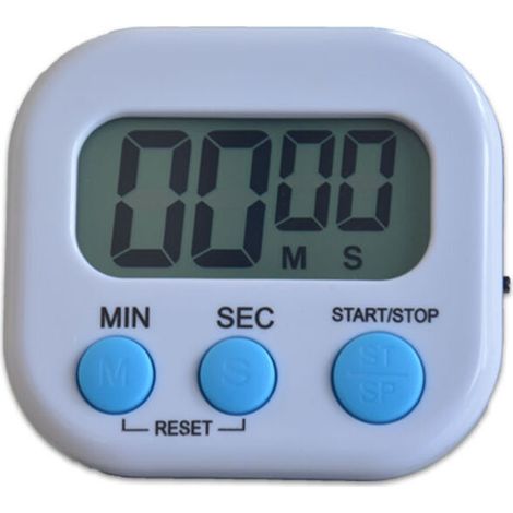 DEESSE SHOP - Horloge minuterie de cuisine magnétique - Minuterie visuelle numérique - Affichage lumineux - Compte à rebours et chronomètre - Bip fort - Minuterie multifonction (Blanc) (1/5)