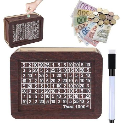 Tirelire En Bois, Tirelire Sans Ouverture, Numérique Tirelire Réutilisable, Tirelire Avec Compteur, Aide Les Enfants Et Les A[S300] (1/4)