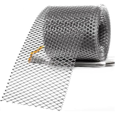 Grille de protection en acier inoxydable 12.7cm x 6m – Treillis métallique tissé – Résistance à la rouille – Protection de gouttière - 7cmx6m