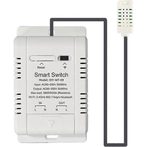 Ewelink WLAN 20A Thermostat- und Feuchtigkeitsschalter mit Sonde für Gewächshäuser (1/5)