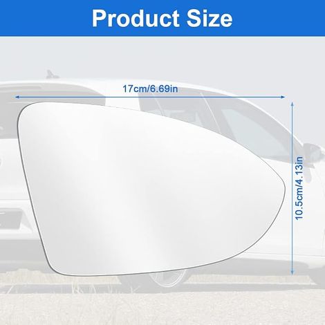 Golf 7 Rear View Mirror Glass Replacement, Aspherical Car Mirror Lens with Heating, Adjustable Outer Mirror, (4060G01)/(5G0 857 521) Right (1/2)
