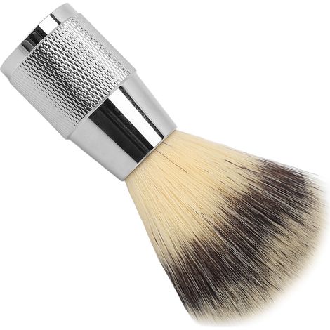 Pinceau de rasage à poils synthétiques, manche incurvé, portable, pour homme, avec mousse à raser, idéal pour le salon, la maison et les voyages. (1/5)